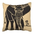 thumbnail image 1 of Funda de almohada con Silueta de elefante Tribal Negro ABPHQTO 40x40 cm, 1 of 1