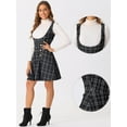 thumbnail image 2 of DARING DIVA Women's Pinafore U Neck Tweed Plaid Dress with Button Decor XS Black, 2 of 6