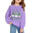 thumbnail image 3 of shoper St Patricks Day Shirt Plus Size for Kid Crewneck Girls St. Patrick's Day long Sleeve Tops long-Sleeve St Patrick's Day Clothes for Kids Purple 130, 3 of 4