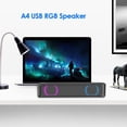 thumbnail image 3 of A4 6W RGB USB Wired Sound Bar PC Home Theater TV Stereo Surround Speaker, 3 of 9