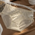 thumbnail image 2 of GigrtiJin Womens Lace Underwear Seamless Mid Rise With Bow Ribbon Panties Solid Color Breathable Strench Underpants, 2 of 3