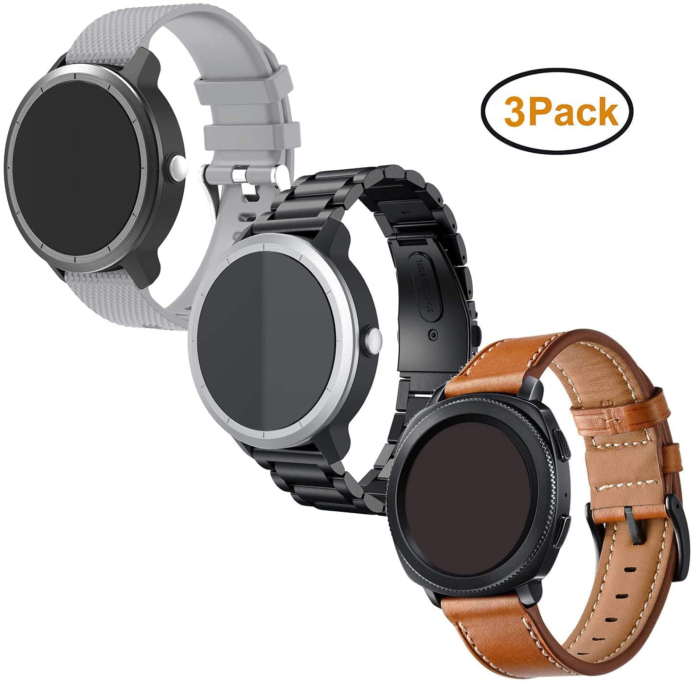 Anrir Garmin Vivoactive Watch Band, 20mm Leather Band+Silicone Band for Garmin Forerunner | Walmart Canada
