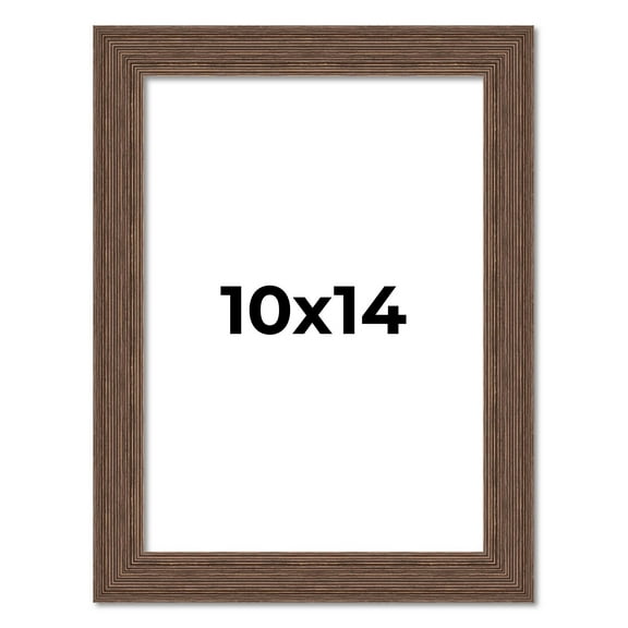 10x14 Frame Brown Farmhouse Solid Wood Picture Frame Width 1.5 Inches | Interior Frame Depth 0.5