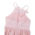 thumbnail image 6 of Hansber Kids Flower Girl Dress Halter Chiffon Long Party Junior Wedding Evening Prom Maxi Gown Dress Pearl Pink 6, 6 of 6