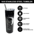 thumbnail image 4 of Cat Tumbler - Goth Tumbler Gifts - Black Cute Cat Mug Gifts - Witchy Gifts for Women - 20 oz Cat Skinny Stainless Steel Tumblers with Lid and Straw Cat Mugs, 4 of 5