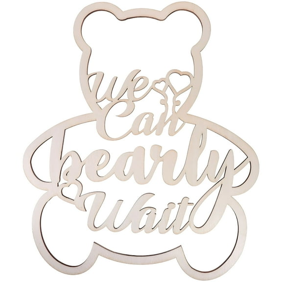 LAMIRO Baby Shower Decorations Cute Bear Sign Hanging Baby Sign for Home