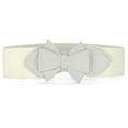 thumbnail image 1 of Lady Faux Leather Bowknot Decor ELastic Party Waist Belt Off White, 1 of 4