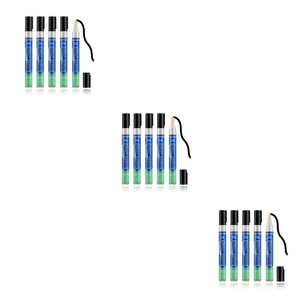 Bearachild Bolígrafos de relleno para azulejos, marcador de lechada antimoho, pluma de descontaminación resistente al agua de adhesión Type1