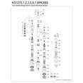 thumbnail image 6 of Kingston Brass KS1276PKXBS Duchess Bridge Kitchen Faucet with Brass Side Sprayer, Polished Nickel, 6 of 7