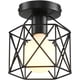 thumbnail image 1 of Industriell taklampa 20 cm svart metallbur, vintage penna, 1 of 5