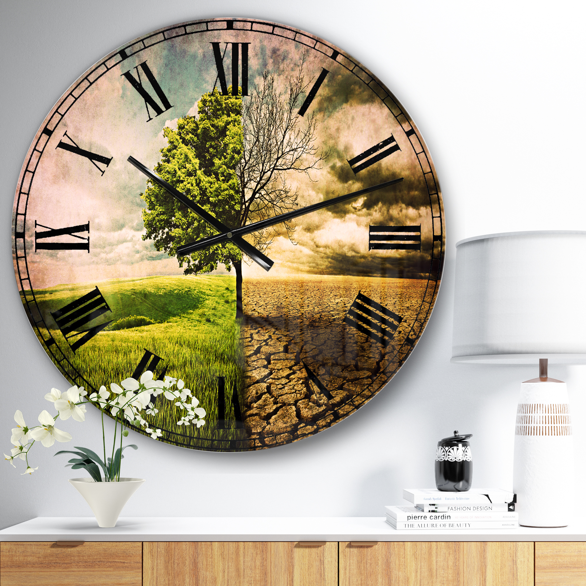 Designart 'Global Warming' Traditional Wall Clock