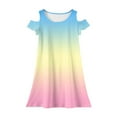 thumbnail image 5 of XADYUY Girls Summer Dress Size 7-8 Casual A-Line Sleeveless Toddler Skater Tie Dye Twirl Crew Neck Swing kids sundresses girls 4-16,Beige 11-12 Years, 5 of 6