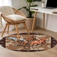 thumbnail image 4 of Round Rugs 3Ft, Brown Retro Horse Round Area Rug Washable Indoor Throw Carpet, Vintage Western Stars Country Small Non Slip Circle Rug for Bedroom Living Room Home Decor Aesthetic, 4 of 8
