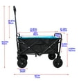 thumbnail image 3 of Collapsible Folding Utility Wagon Cart with Wheels - Heavy Duty for Grocery Shopping, Sports, Garden, Camping, and More - Portable and Convenient Wheelbarrow(Blue+Black), 3 of 9