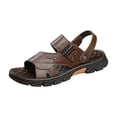 thumbnail image 1 of Sandals for Men, Breathable Open-Toe Design with Thick Rubber Sole, Microfiber Straps, Hook-and-Loop Closure, Ideal for Beach and Outdoor Use, 1 of 9