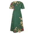 thumbnail image 5 of Women's Summer Casual Dresses Plus Size Round Neck Zipper Floral Print Dress, 5 of 7