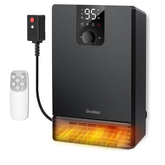 Calefactor de pared GiveBest 1500W inteligente con control remoto y temporizador para interiores