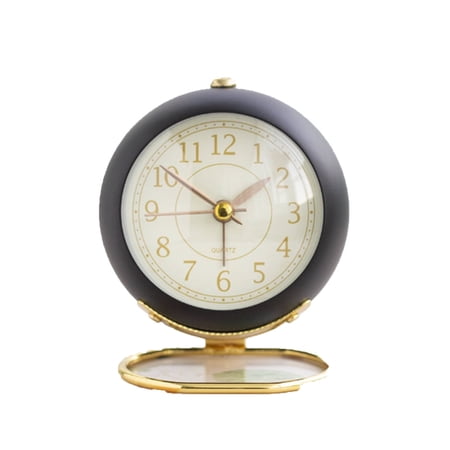 DESIGNICE 2026 New Tabletop Clock Silent Arched Glass Table Clock with Nightlight Gold Plated Desk Clock for Bedrooms and Offices for Living Room Study Reception