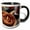 Black/White, variant on 3drose, a Close Up Photograph of a Turkish Simit Bagel and Fresh Tea, 11oz Two-tone Green Mug