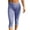 Navy, variant on Women Capri Pants Plaid Pattern Ruffle Hem Side Slit Slim Fit Elastic Waist Comfort Casual Summer Daily Wear Fashion Slim Leg Trousers Blue XXL