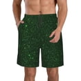 thumbnail image 1 of Balery Emerald Green Sparkling Traje de Baño Estilo Hawaiano para Hombre, Shorts de Secado Rápido con Bolsillos-Small, 1 of 6