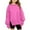 Pink, variant on Wyobmus Girls Long Sleeve Sweatshirts Crewneck Pullover Tops Side Split Drop Shoulder Sweatshirts A-Hot Pink