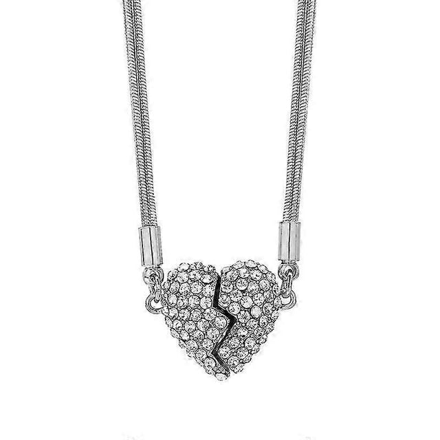 high quality Magnetic Love Patchwork Necklace, Magnetic Heart Clavicle Necklace, Magnet Matching Love Heart Necklaces Gifts for Women Girls