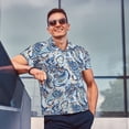 thumbnail image 4 of Yiaed Paisley Floral BranchesPrint Men's Short Sleeve Polo Shirt,Golf Polo for Men Three-Button Golf Shirt Athletic Casual Collared T-Shirt- 3X-Large, 4 of 7