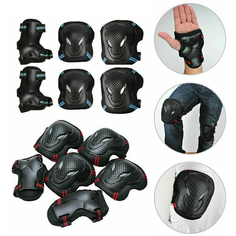 6Pcs Skate Gear Set Elbow Pads Bike Skate Knee Pad Adults Kid Skating  Protection