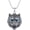 Blue, variant on Men's Stainless Steel Vintage Domineering Hip Hop Animal Roaring Tiger Head with Devil Bloody Eye Gemstone Amulet Pendant Necklace