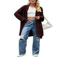 thumbnail image 1 of Women‘s Autumn Solid Color Long Sleeve Open Front Knitwear Sweater, 1 of 4
