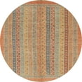 thumbnail image 1 of Ahgly Company Indoor Round Abstract Chocolate Brown Abstract Area Rugs, 3' Round, 1 of 6