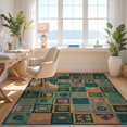thumbnail image 3 of Design&I 8'x10' Washable Area Rug Snag-Free Geometric Multicolor Grid Motif Featuring Contrasting Patterned for Dining Room, Large Office, Lounge, 3 of 7