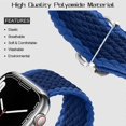 thumbnail image 3 of Stretchy Solo Loop Strap Compatible with Apple Watch Band 45mm 44mm 42mm, Adjustable Elastic Nylon Braided Sport Wristbands for iWatch Series 7 6 5 4, 3 of 4
