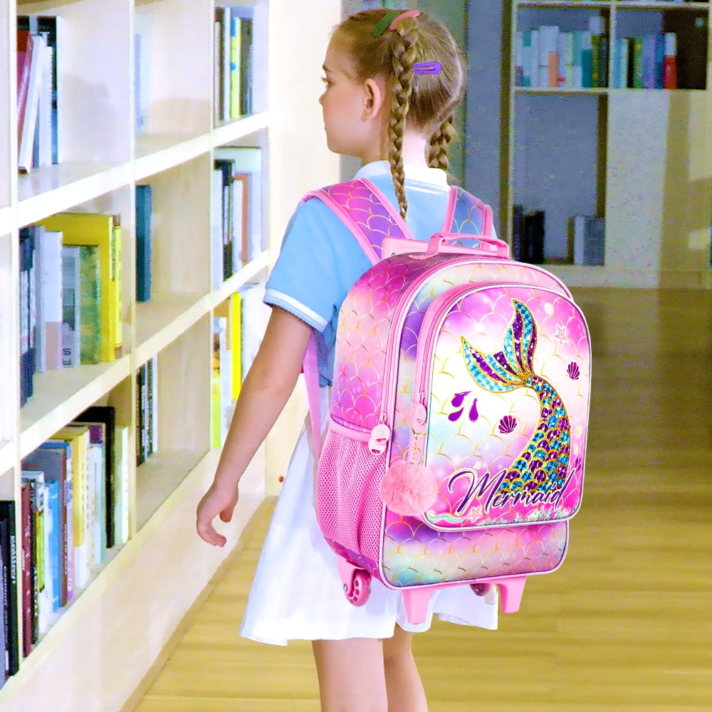 Mermaid rolling backpack discount