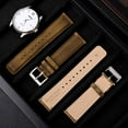 thumbnail image 4 of ANBEER 18mm Genuine Leather Watch Band,Quick Release Strap with Stainless Steel Buckle,Retro Brown with Black Buckle, 4 of 8