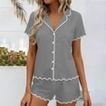 thumbnail image 2 of Miqool Pajamas Set for Women Short Sleeve Soft Sleepwear Button Down Pjs 2 Piece Lounge Sets S-XXL, 2 of 6