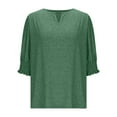 thumbnail image 5 of Ounisa Women Fashion V-Neck Half Sleeves Oversized T Shirt Solid Casual Loose Basic Tops, 5 of 5