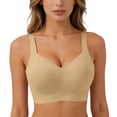 thumbnail image 5 of Jinhomg Women's Wirefree Push-Up Bra Back Closure Athletic Solid Sports Bra Coffee XXXL, 5 of 9