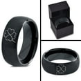 thumbnail image 4 of Tungsten Four Leaf Heart Clover Band Ring 8mm Men Women Comfort Fit Black Dome Brushed Polished, 4 of 4