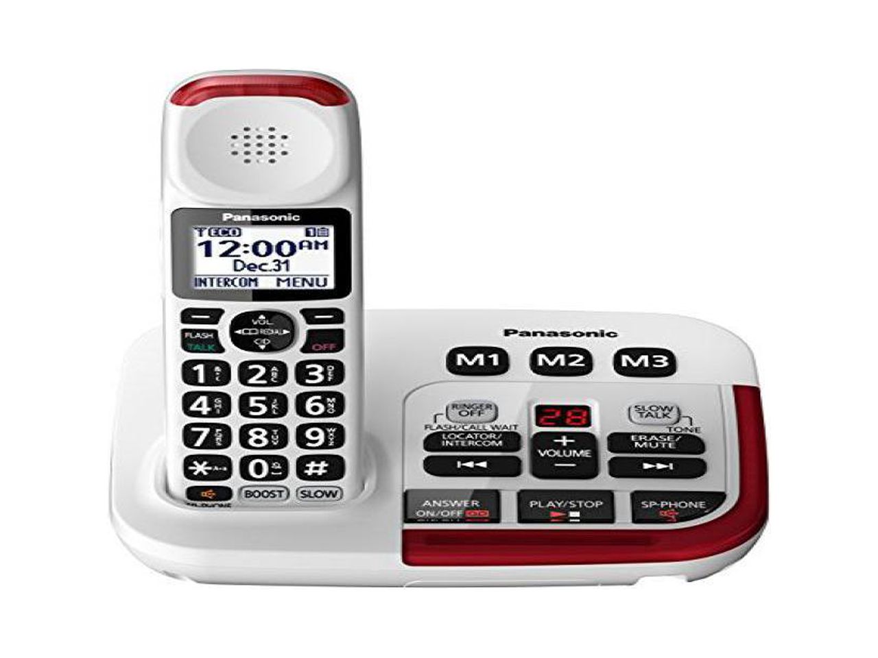 Panasonic KX-TGM420W Amplified Cordless DECT 6.0 Phone|Voice Booster Up ...