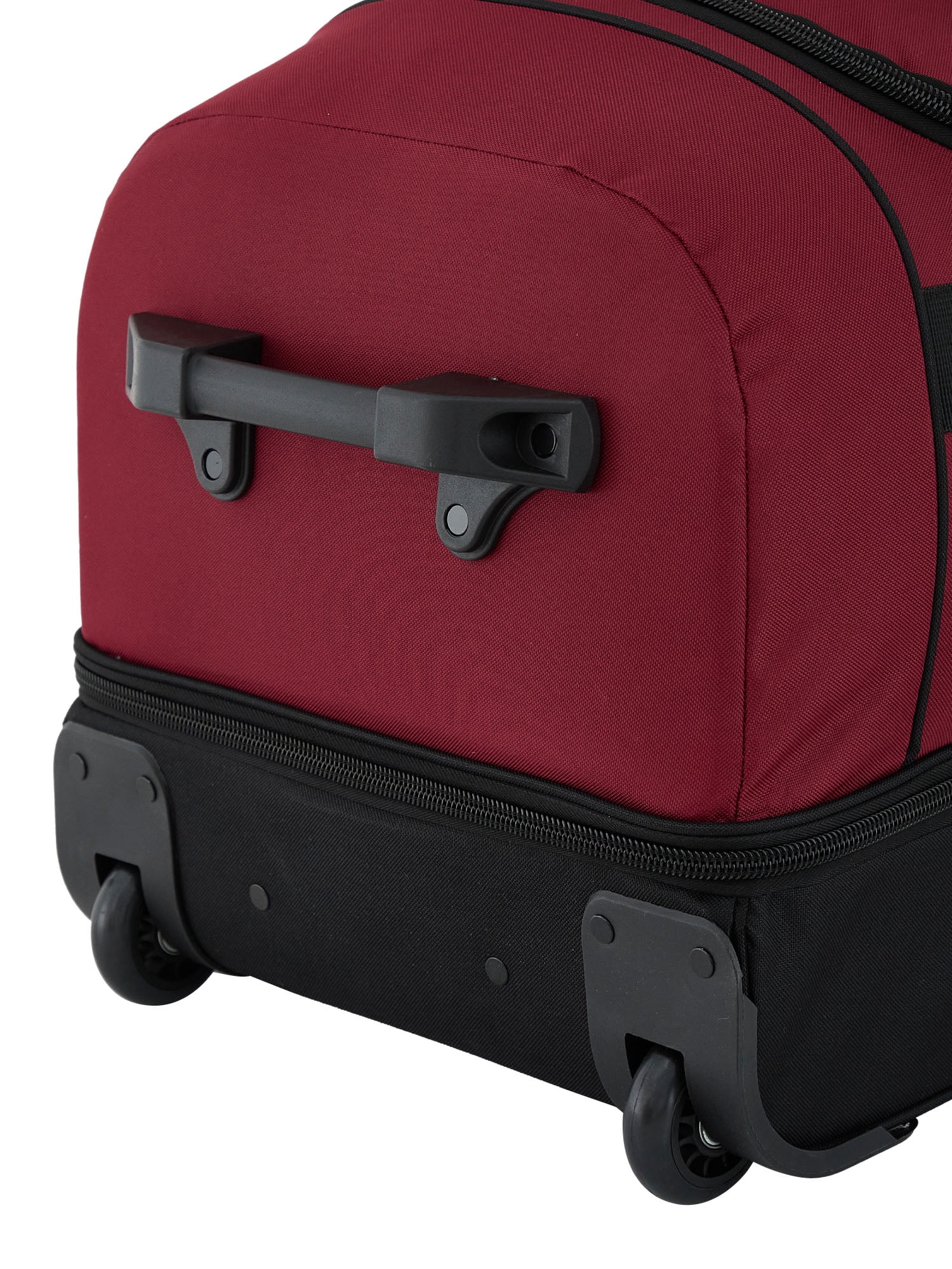 Protege Everyday Journey Large 30-inch Drop-Bottom Rolling Duffel, Red
