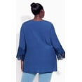 thumbnail image 2 of Avenue Women's Plus Size Sylvie Crochet Top 3/4 Length Sleeves Round Neckline, 2 of 4