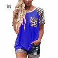 thumbnail image 2 of Qarigey Camiseta de mujer Blusa de cuello Blusa Estampado Estampado Top de manga corta Prendas para la parte del cuerpo Azul M, 2 of 3