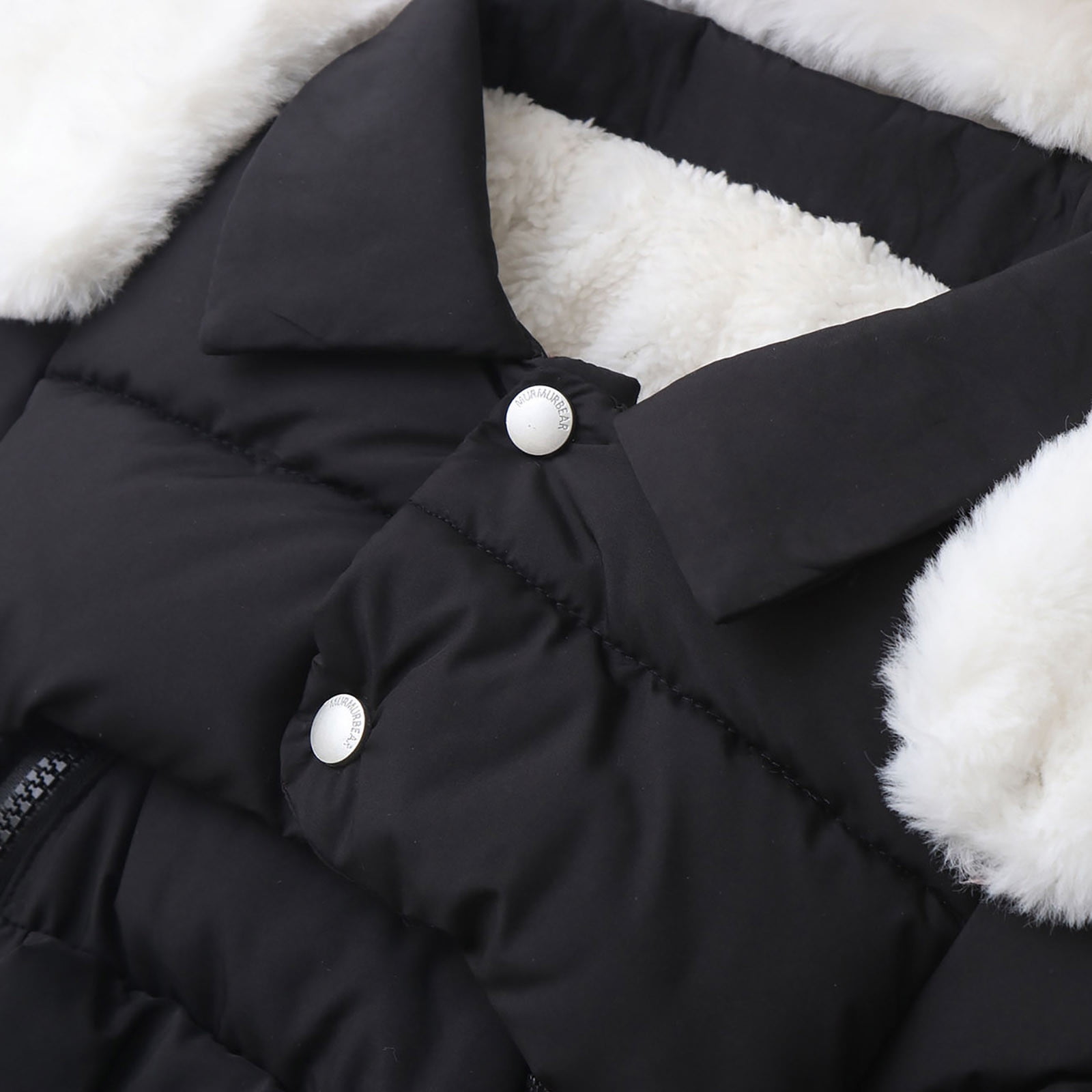 Winter Warm Bodysuit Solid Cute Bear Hooded Puffer Romper Boys Girls Snowsuit One Piece Jumpsuit