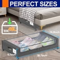 thumbnail image 3 of Under Bed Storage with Wheels, 2 Pack Under Bed Storage Containers with Clear Lids & Dividers, Underbed Storage Organizer & Underbed Storage with Wheels for Clothes, Blankets, Shoes, 3 of 8