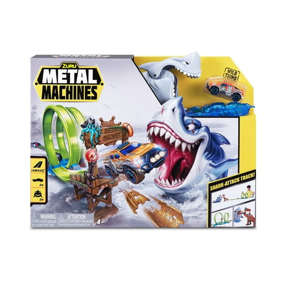 Piste à construire Metal Machines Attaque de requin pour mini voiture de course par Zuru