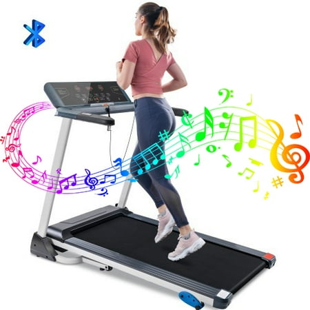 Clearance! Folding Treadmill for Home, Electric Motorized Running Machine with Bluetooth, Speakers and Incline, Easy Assembly Jogging Exercise Equipment with 15 Preset Programs, (Best Treadmill For The Price)