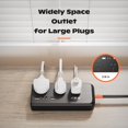 thumbnail image 3 of Protector contra sobretensiones Power Strip ZZJ 7 en 1 con cable de 6 pies, 3 AC, 2 USB A/C, 3 of 6