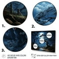 thumbnail image 3 of Designart "Moonlit Blue Canopy Tree" Landscapes Wall Art Living Room, 3 of 5